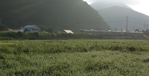 上戸駅から川桁に向かう磐越西線